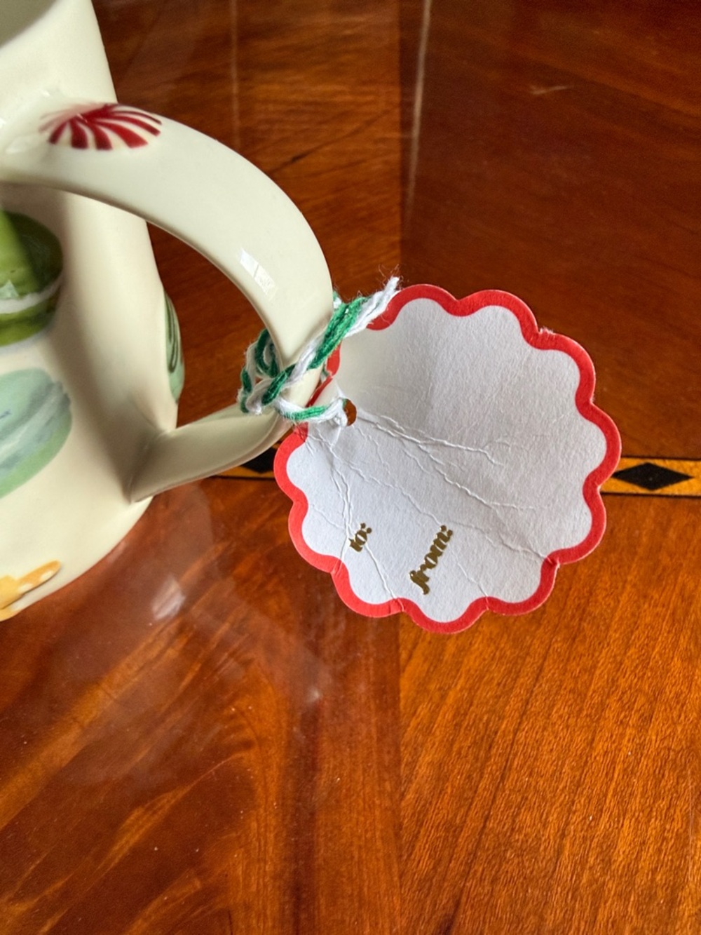 Monogram R Holiday Ceramic Mug - Picture 5 of 7